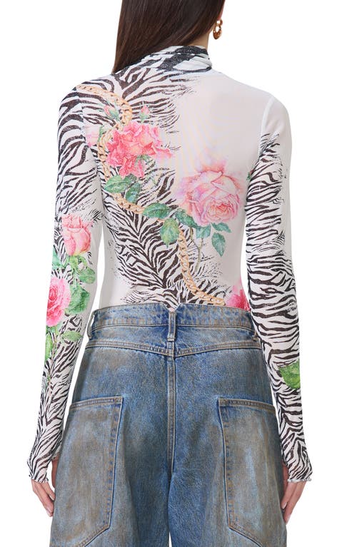 AFRM AFRM ZADIE PRINT SHEER MESH TOP 