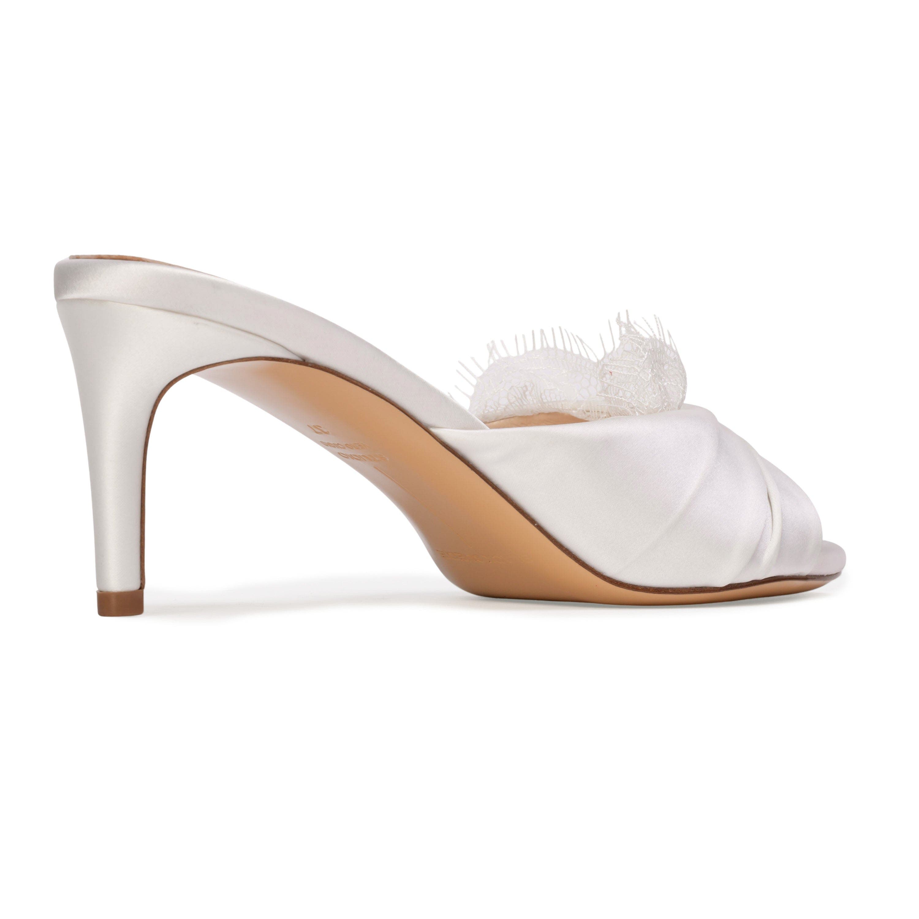 BLACK SUEDE STUDIO Lacey65 Sandal, Alternate, color, White Satin