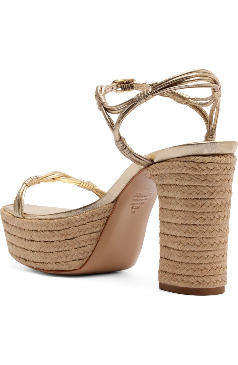 Schutz Nara Ankle Strap Platform Sandal, Alternate, color, Platina