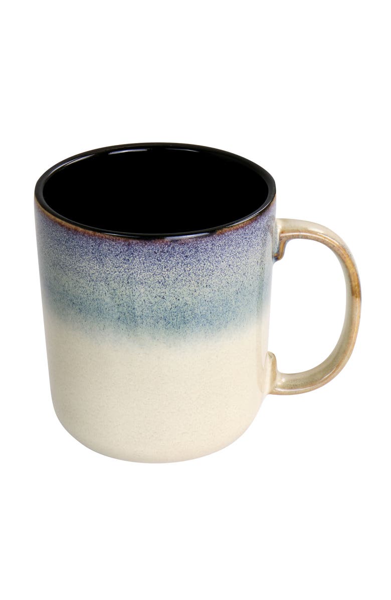 Gibson Elite Rings of Saturn 16 Piece Reactive Glaze Stoneware Dinnerware Set, Alternate, color, Blue