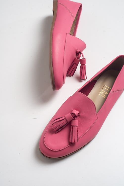 Forever & Always Shoes Mona Soft Leather Tassel Loafer In Pink Leather