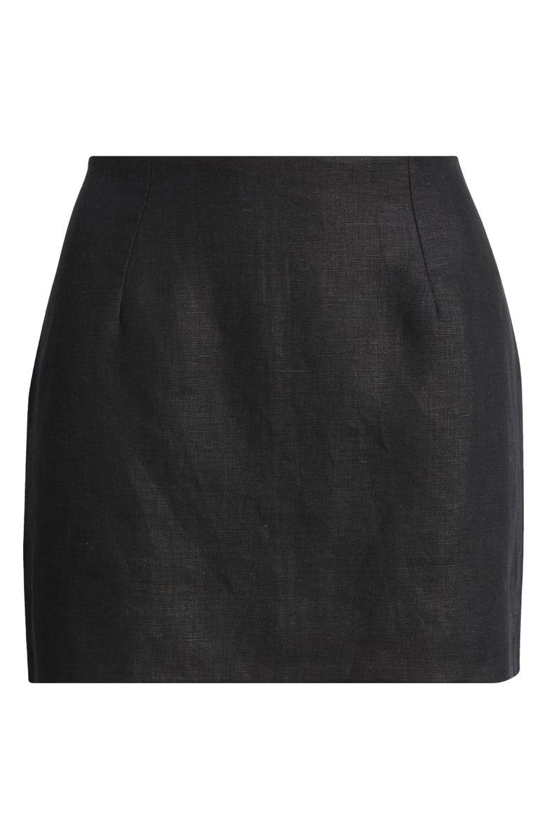Faithfull the Brand Jane Linen Miniskirt, Alternate, color, Black