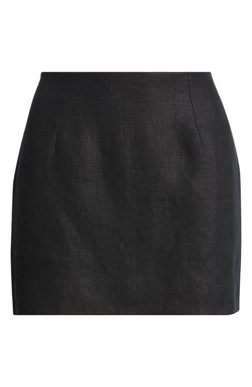 Shop Faithfull The Brand Jane Linen Miniskirt In Black
