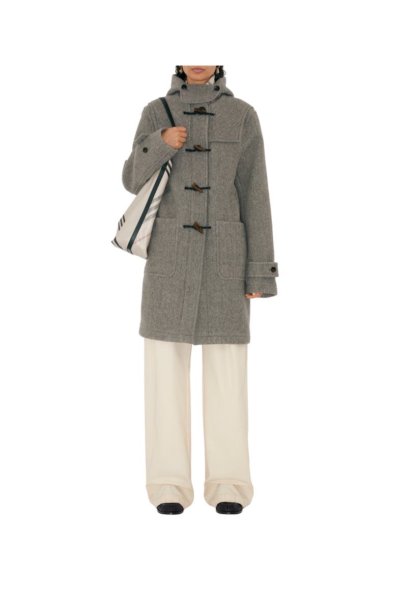 Burberry Wool Duffle Coat, Alternate, color, Limestone
