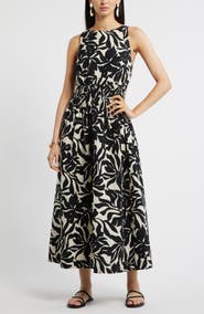 Nordstrom Smocked Waist Linen Blend Dress
