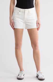 Vigoss Marley Cuffed Raw Hem Mid Rise Denim Shorts