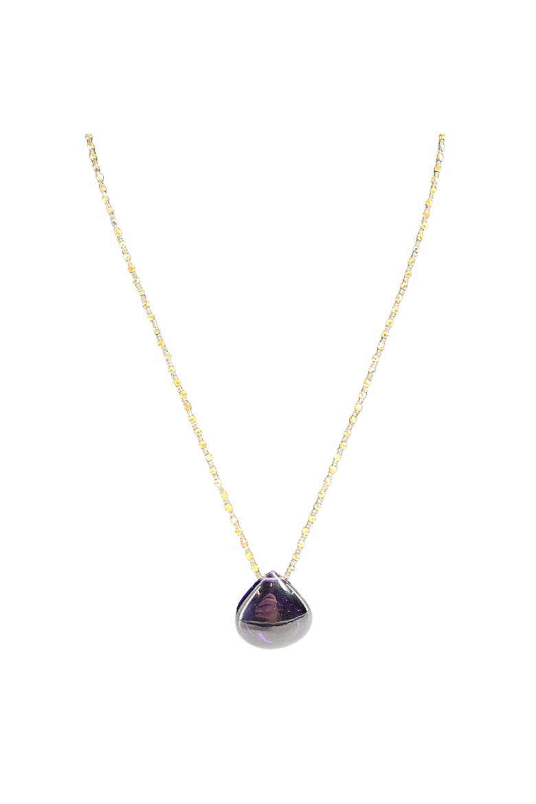 Deep Amethyst Teardrop Pendant Necklace, Main, color, Purple