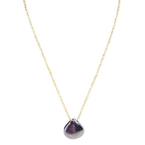 Deep Amethyst Teardrop Pendant Necklace