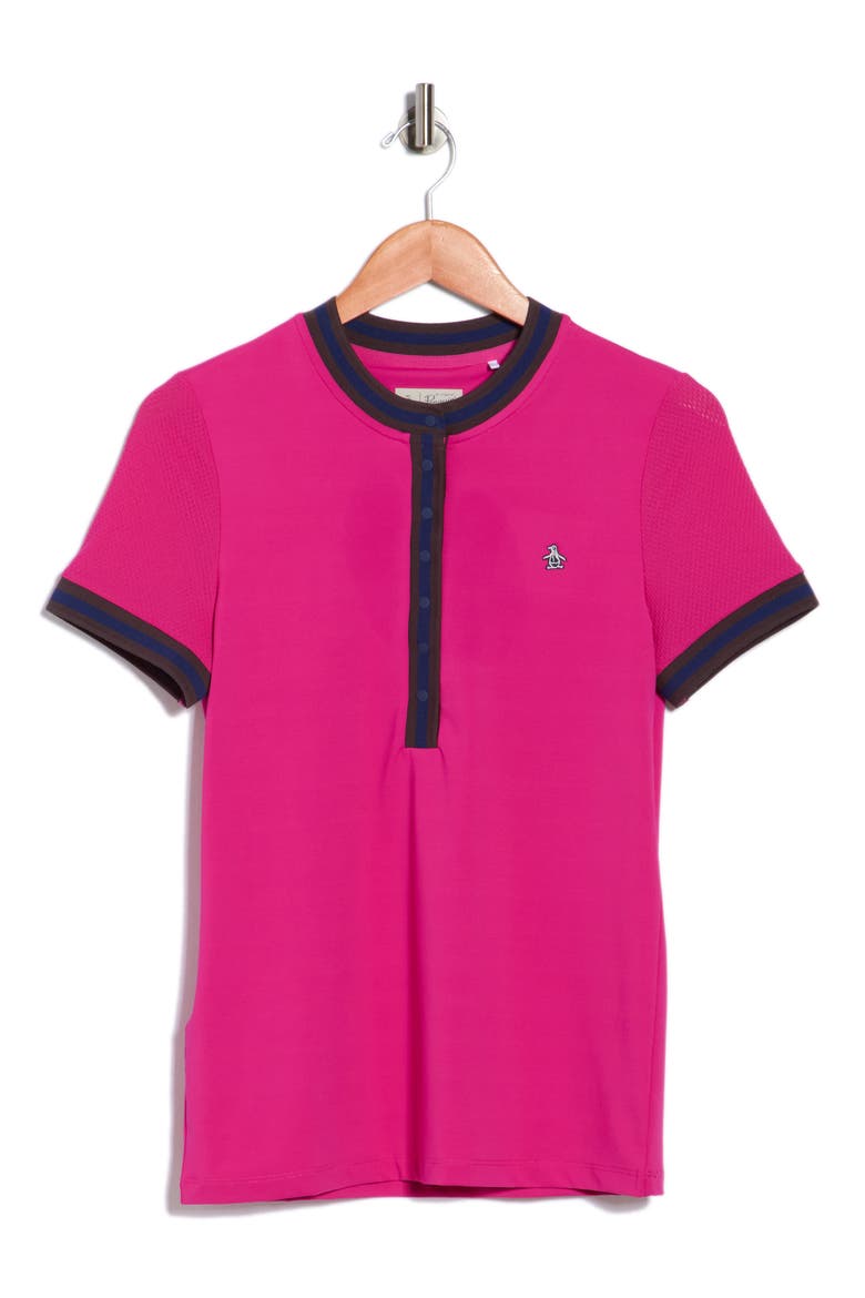 Golf Knit T-Shirt, Alternate, color, FUCHSIA RED