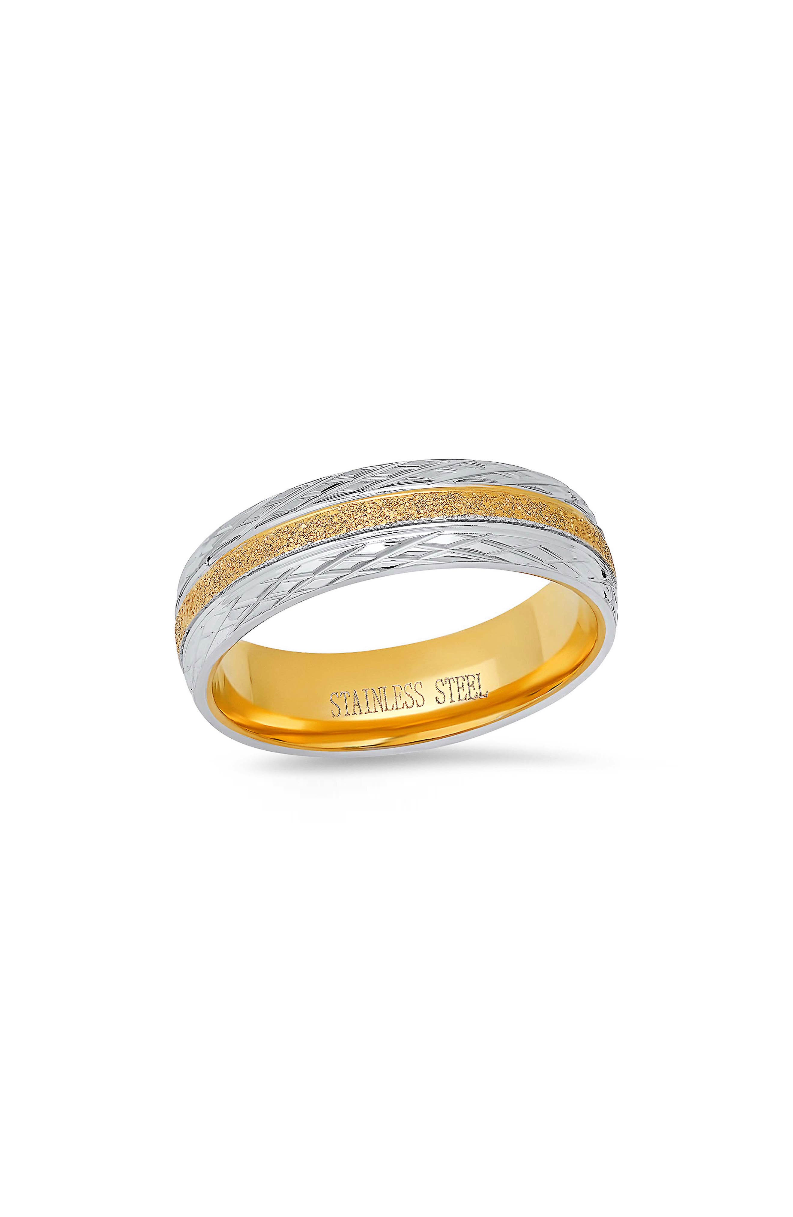 Men's Two Tone Stainless Steel Ring