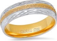 STEELTIME Men's Two Tone Stainless Steel Ring