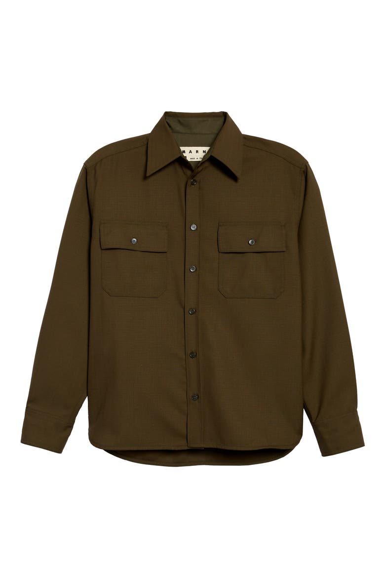 '50s Fresco Wool Shirt, Alternate, color, DARK OLIVE