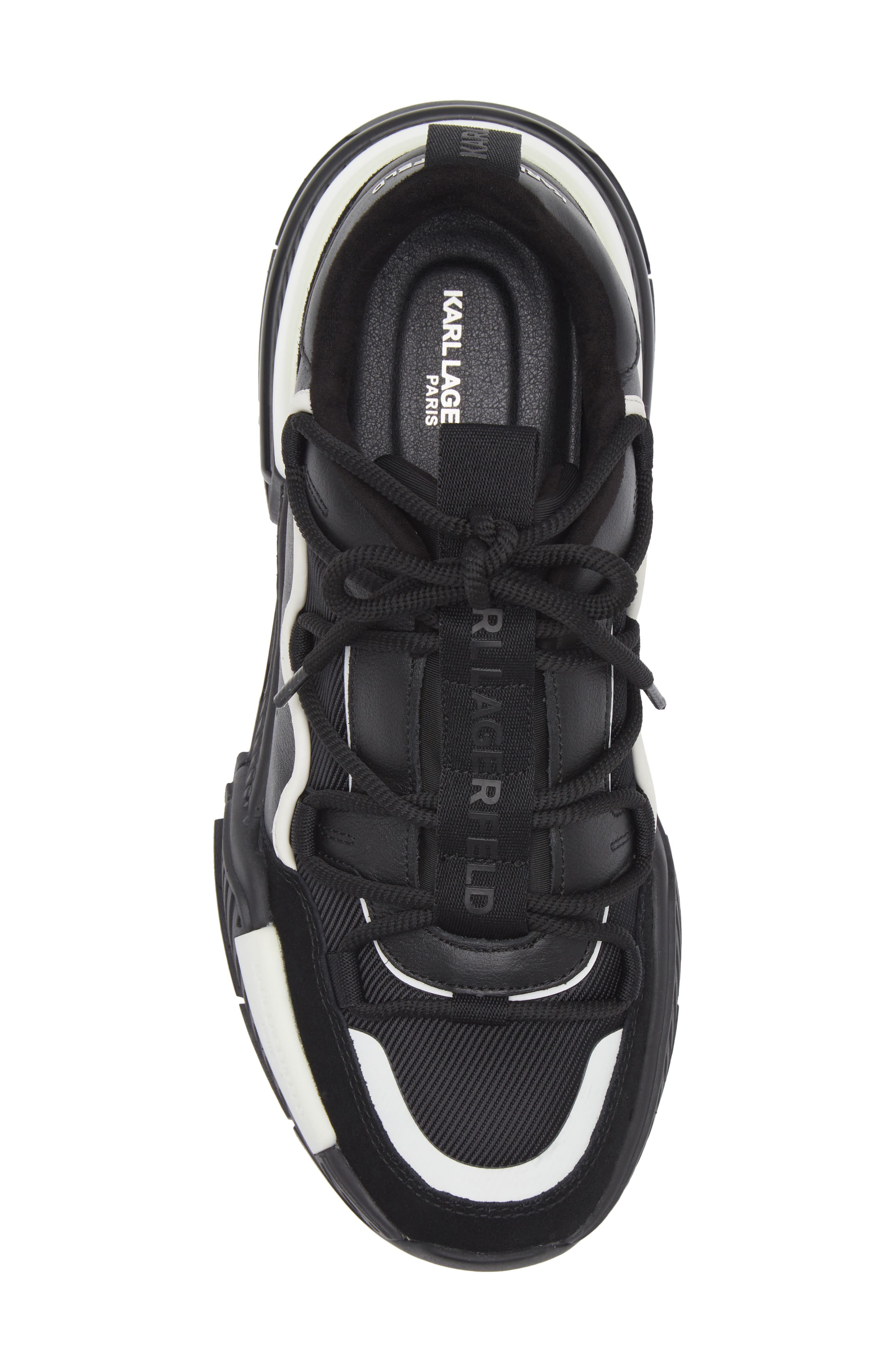 KARL LAGERFELD PARIS Bungee Chunky Sneaker, Alternate, color, Black
