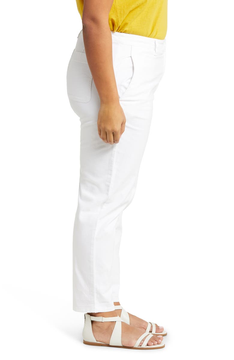Eileen Fisher Organic Cotton Blend Tapered Ankle Pants, Alternate, color, White