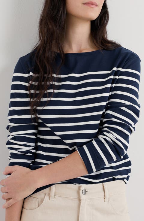 Sailor Stripe Long Sleeve Organic Cotton T-Shirt