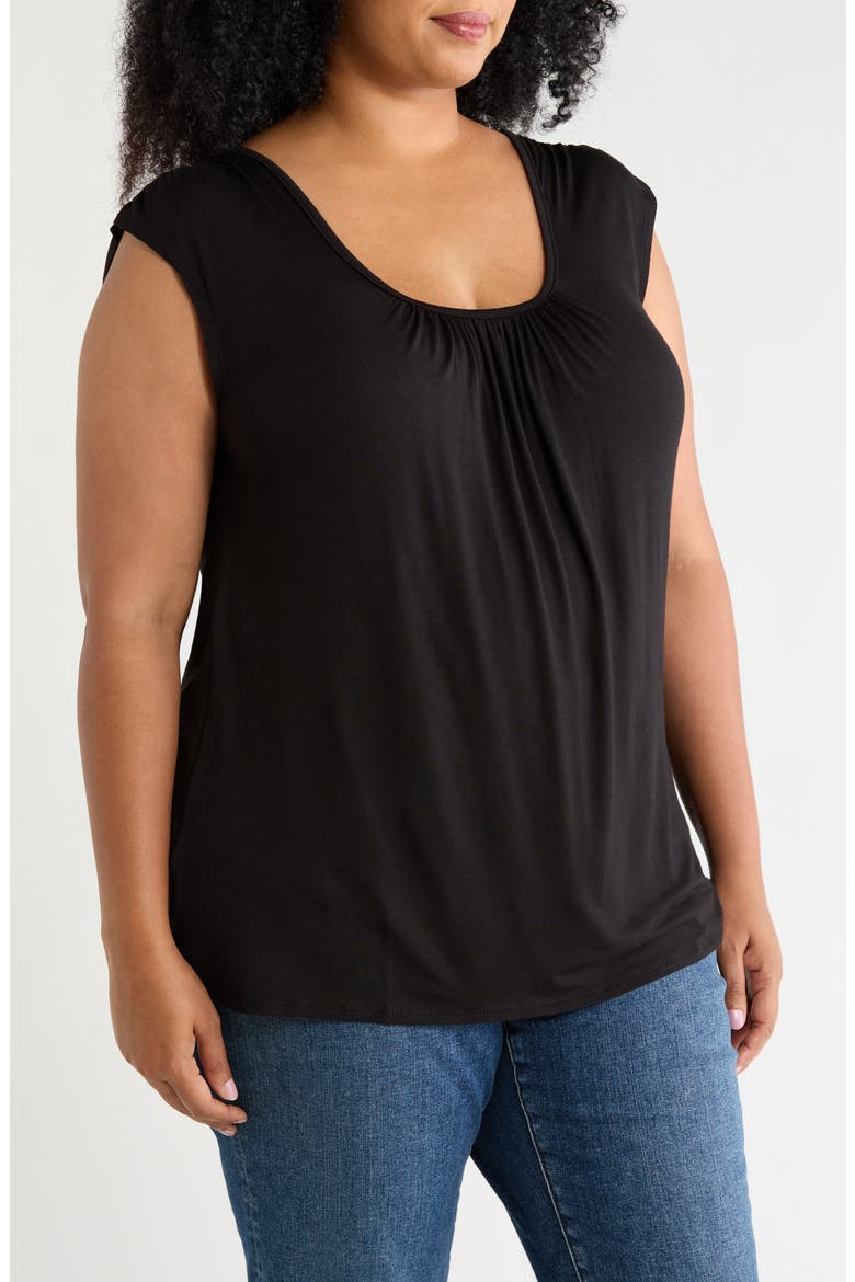 Drape Sleeveless Top, Alternate, color, BLACK