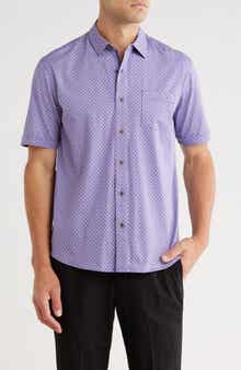 NICOBY Regular Fit Short Sleeve Knit Button-Up Shirt