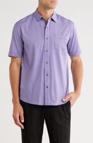 NICOBY Regular Fit Short Sleeve Knit Button-Up Shirt