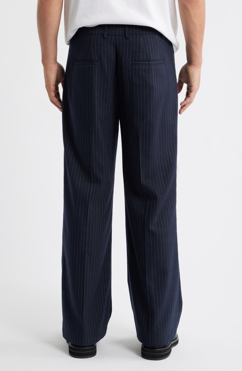 KROST Stripe Pleated Twill Pants, Alternate, color, Dark Navy
