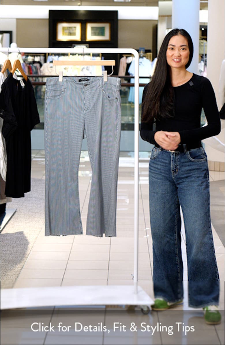 Gia Glider Stripe Raw Hem Pull-On Crop Flare Pants, sales video thumbnail