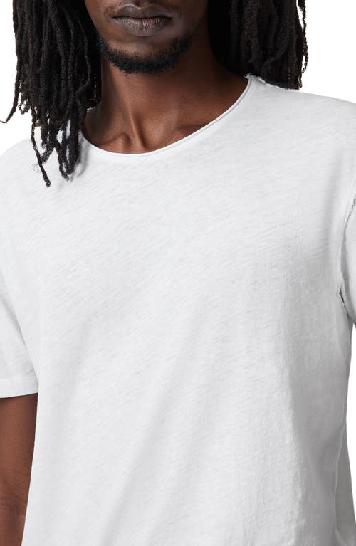 Allsaints Figure Crew Neck Raw Edge T-shirt In White