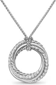 David Yurman Crossover Pendant Necklace with Diamonds