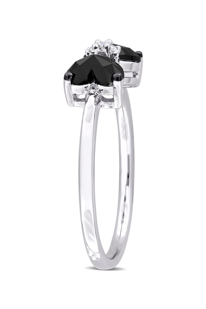 Black Diamond & White Diamond Bow Ring, Alternate, color, BLACK