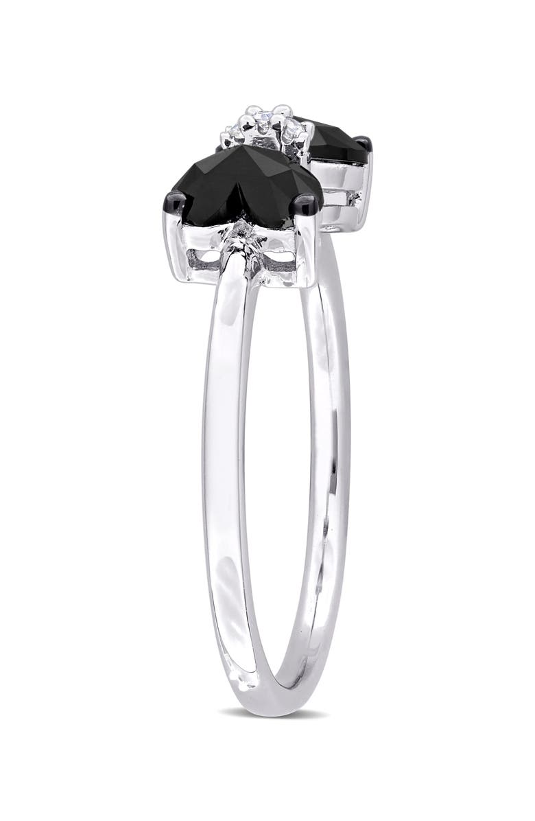 DELMAR Black Diamond & White Diamond Bow Ring, Alternate, color, Black