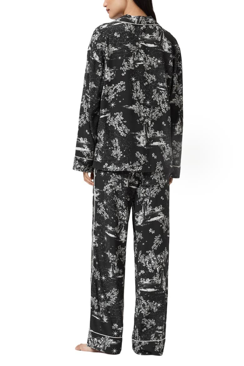 Maude Contrast Piping Pajamas, Alternate, color, MARIA BLACK