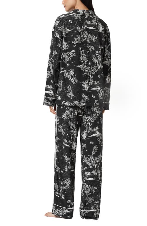 Allsaints Maude Contrast Piping Pajamas In Black