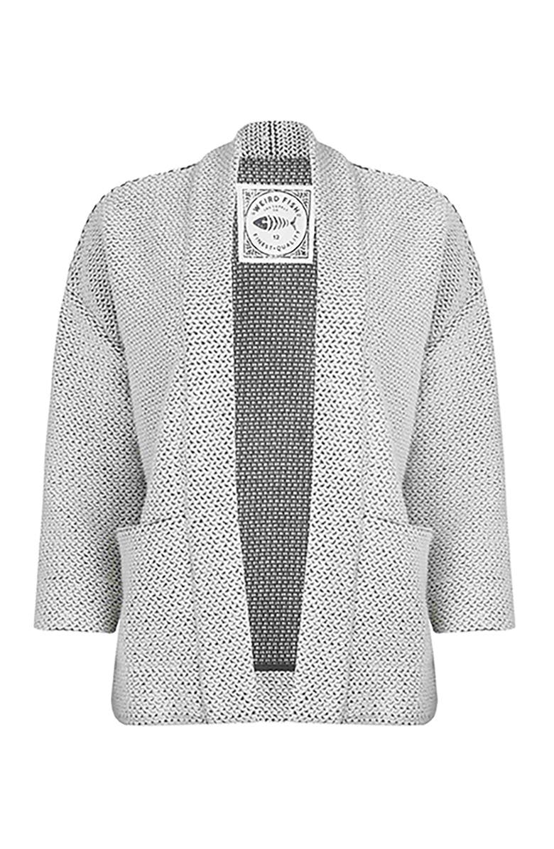 Weird Fish Santosh Cropped Macaroni Kimono Cardigan, Alternate, color, Ecru