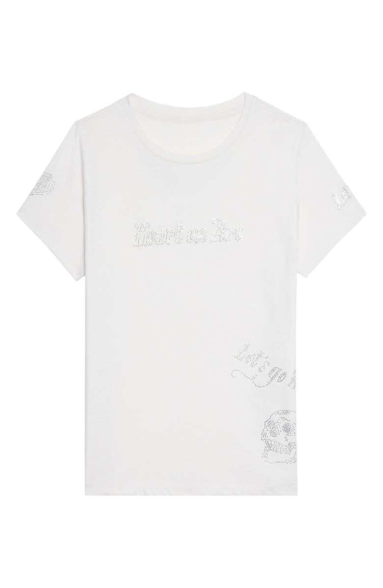 Zadig & Voltaire Alys Multicusto Strass Rhinestone Graphic T-Shirt, Alternate, color, 