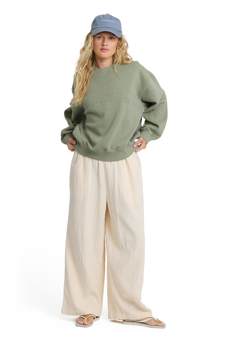 Follow Me Wide Leg Cotton Cover-Up Pants, Alternate, color, DOVE