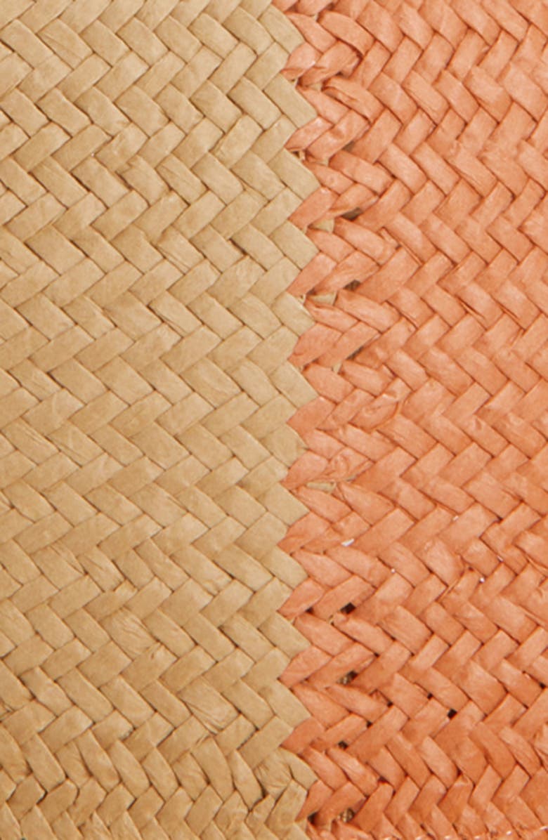 Nordstrom Colorblock Straw Panama Hat, Alternate, color, Tan- Orange