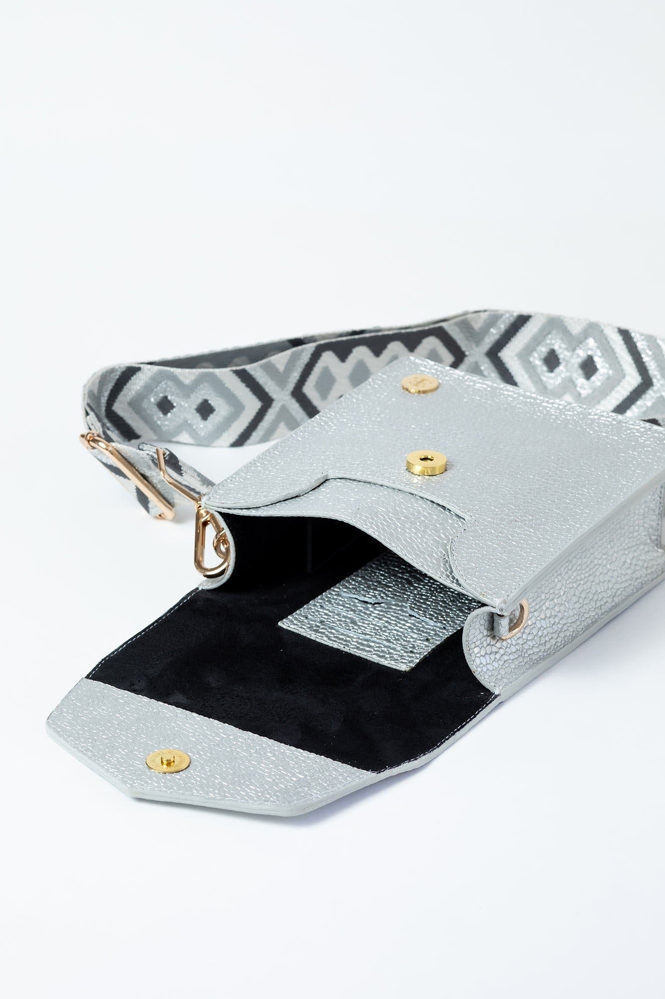 Patty Metallic Leather Crossbody Bag, Alternate, color, Silver