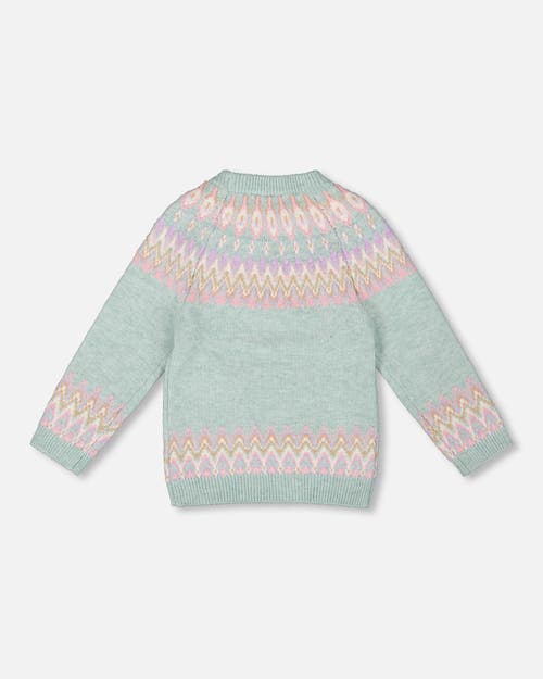 Deux Par Deux Sweater With Norwegian Jacquard In Green