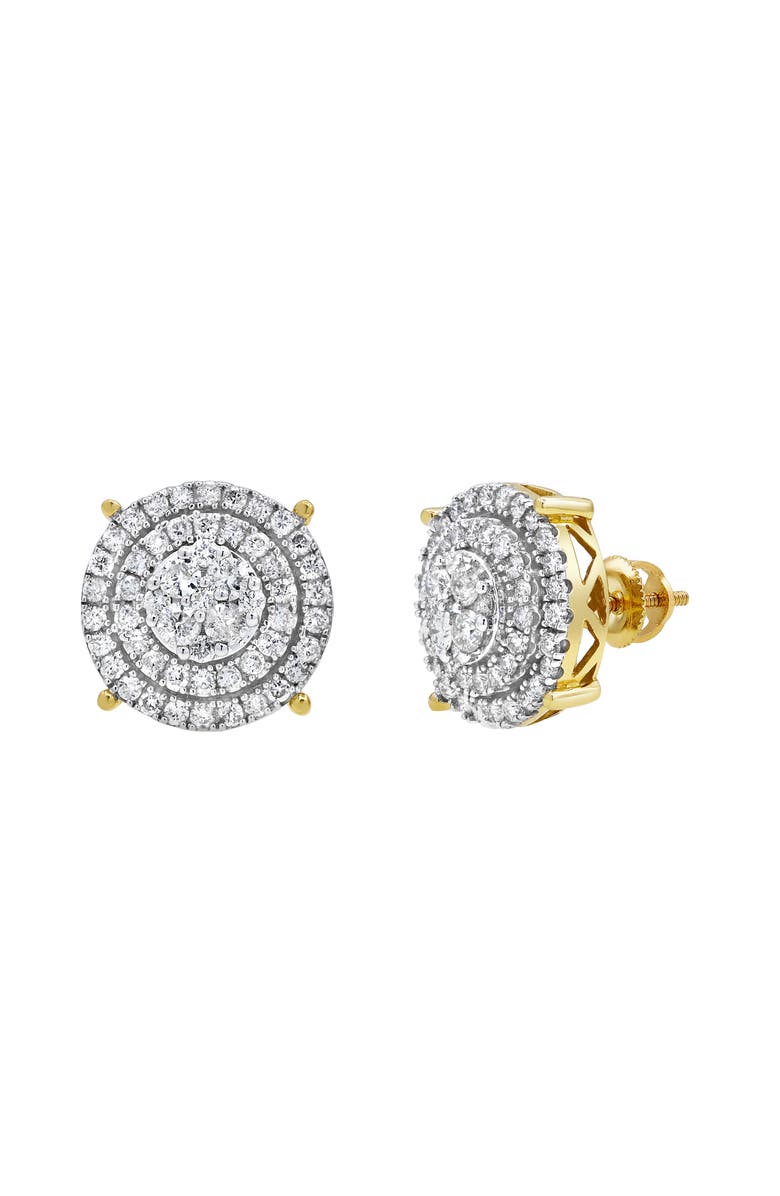 LuvMyJewelry Vegas Baller 14K Yellow Gold Diamond Stud Earrings - 1.54ct., Main, color, 14K Yellow Gold