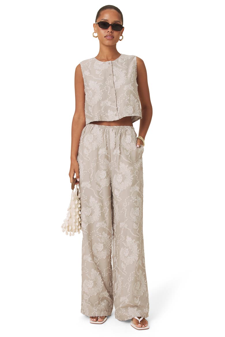 Ezra Wide Leg Pants, Alternate, color, GREY/ LIGHT FAWN PAISLEY