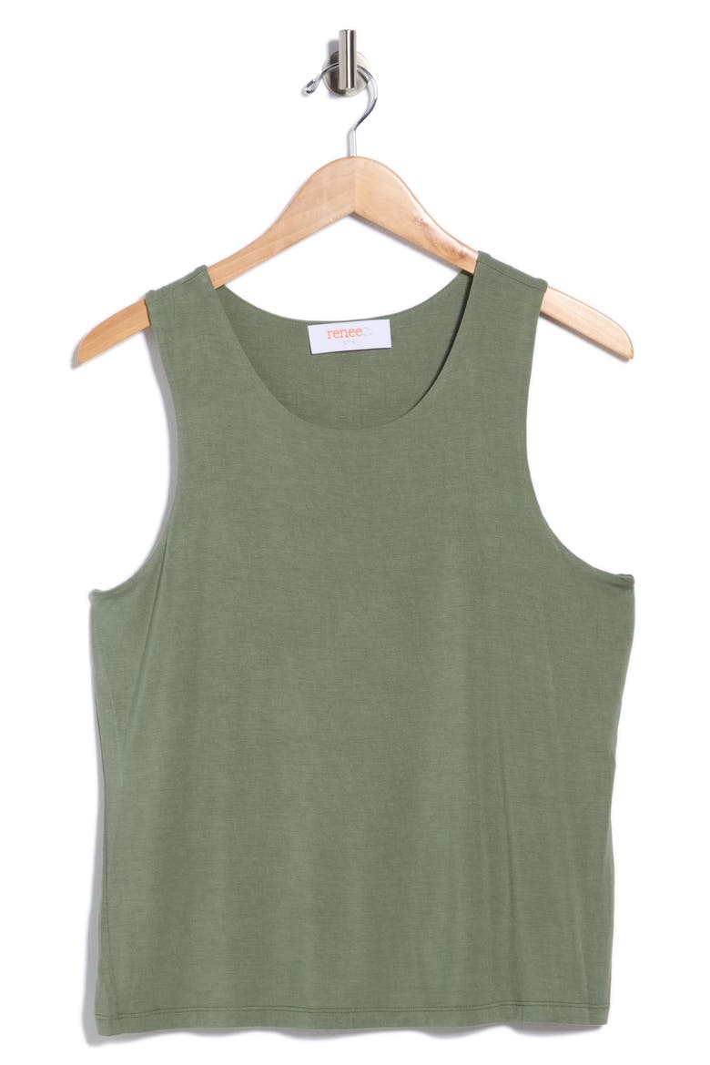 Fitted Tank Top, Alternate, color, SAGE