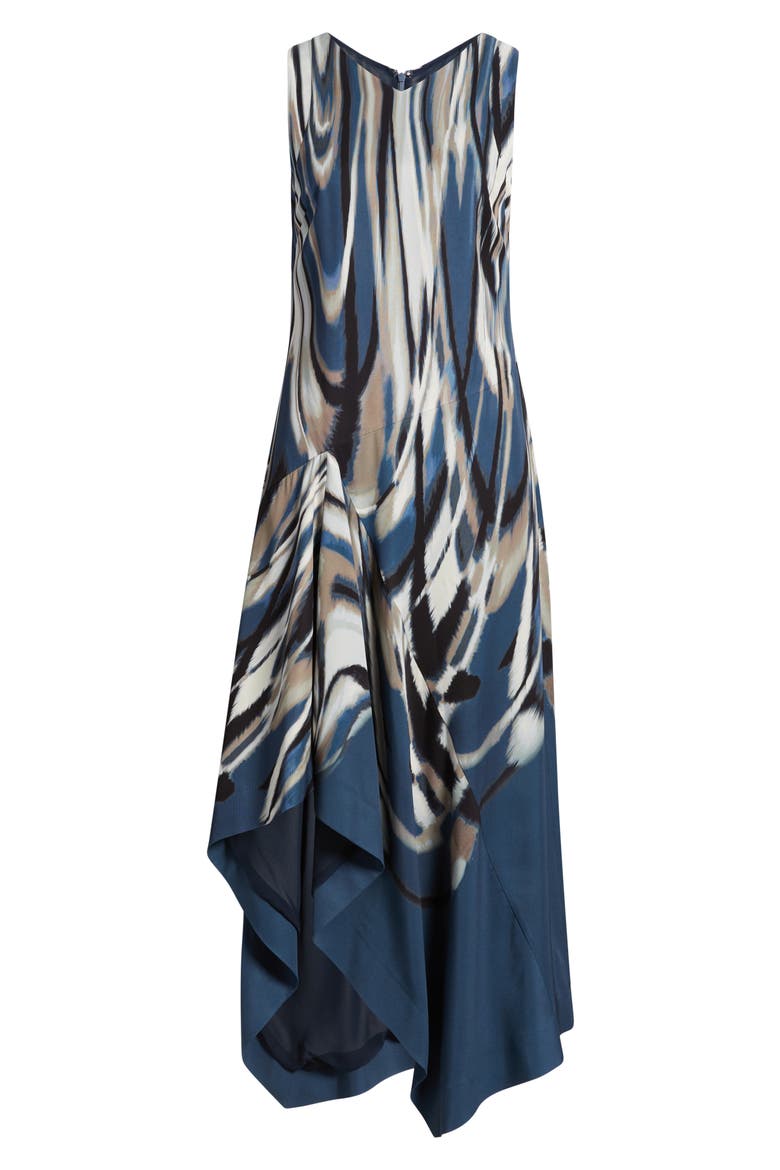 Donaria Shark Bite Hem Dress, Alternate, color, BLUE JAY SWIRL
