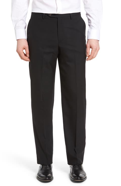 Lightweight Plain Weave Flat Front Classic Fit Trousers