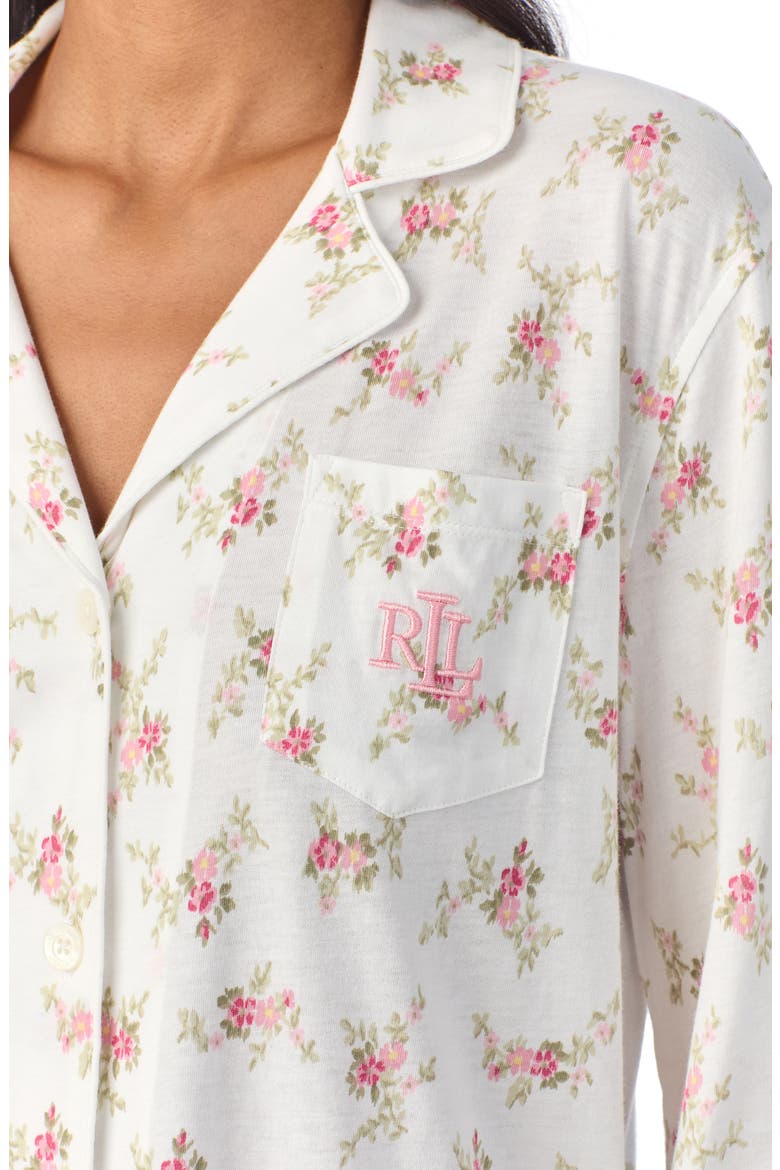 Floral Cotton Blend Pajamas, Alternate, color, IVORY FLORAL