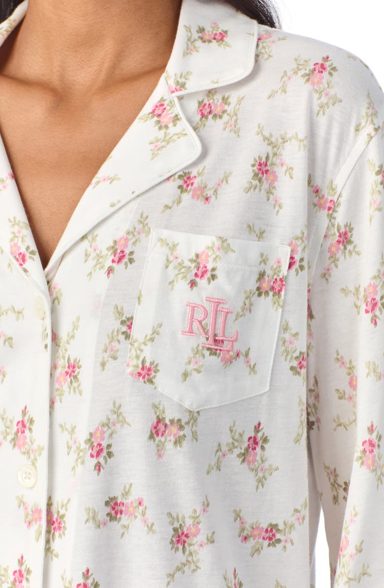 Lauren Ralph Lauren Floral Cotton Blend Pajamas, Alternate, color,