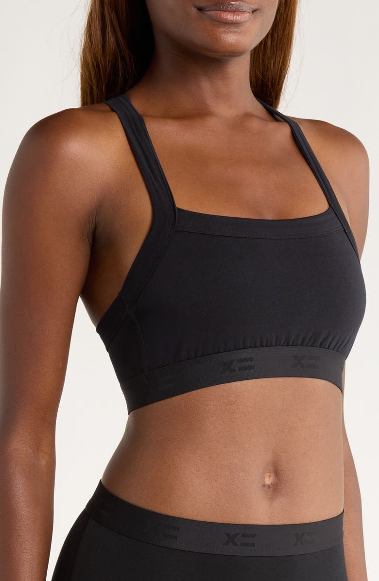 TomboyX Scoop Soft Stretch Cotton Bralette, Alternate, color, X Black