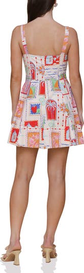 Sweetheart Neck Stretch Cotton Mini Sundress