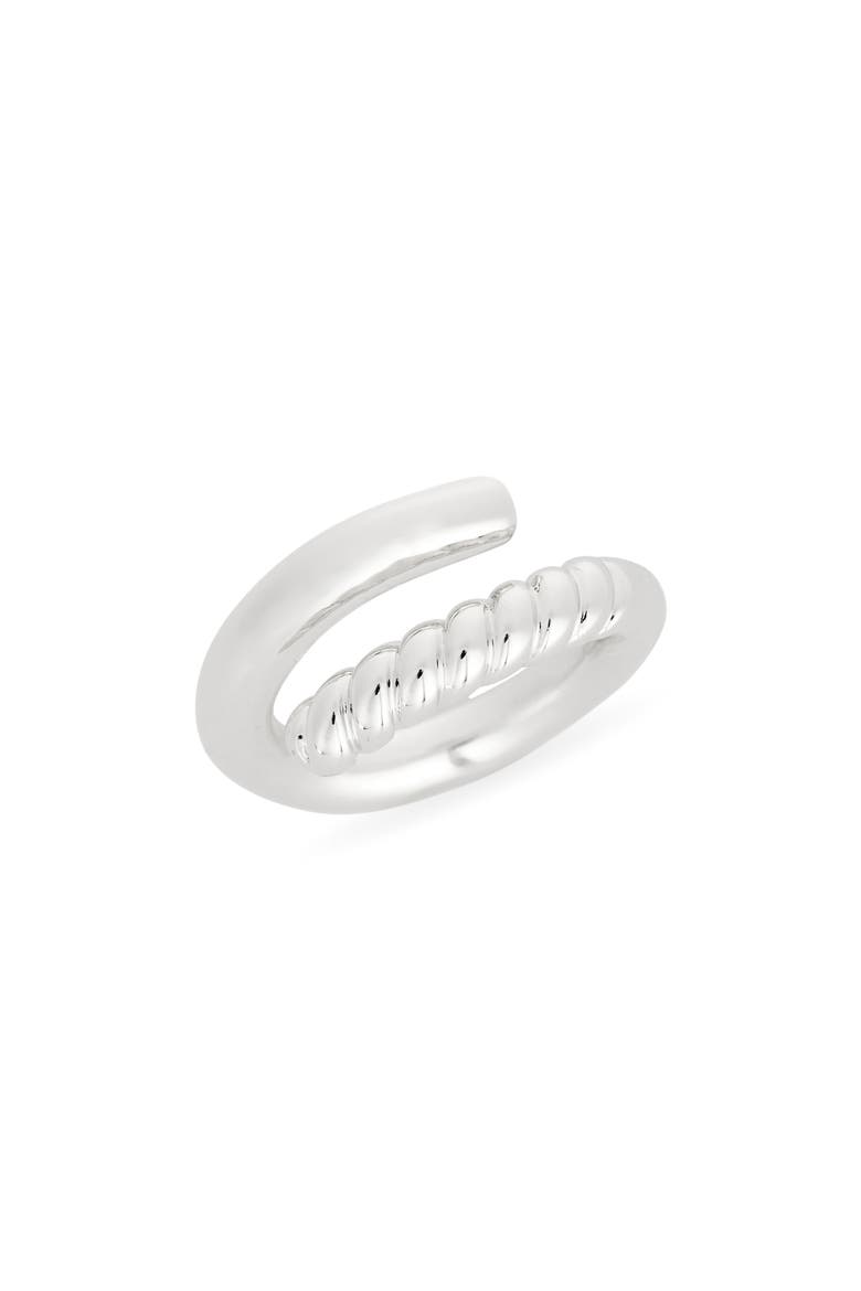Demi Fine Textured Bypass Ring, Main, color, SILVER