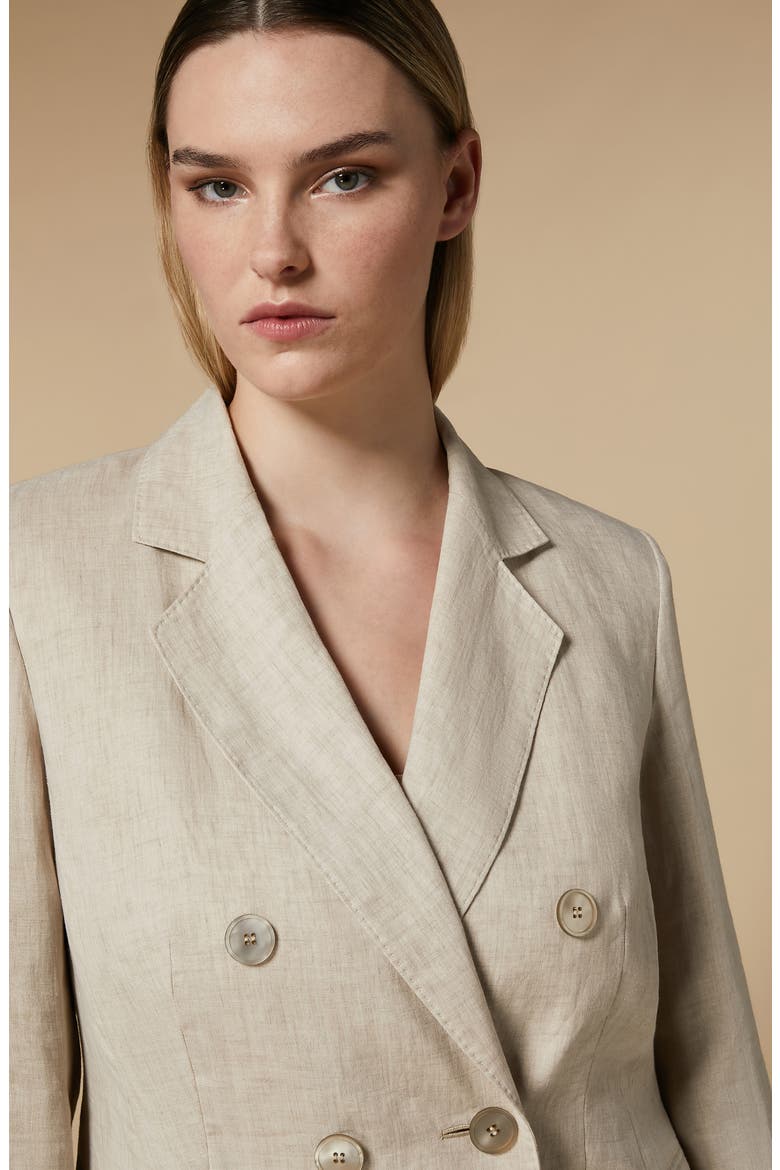 Louvre Double Breasted Linen Blazer, Alternate, color, SAND
