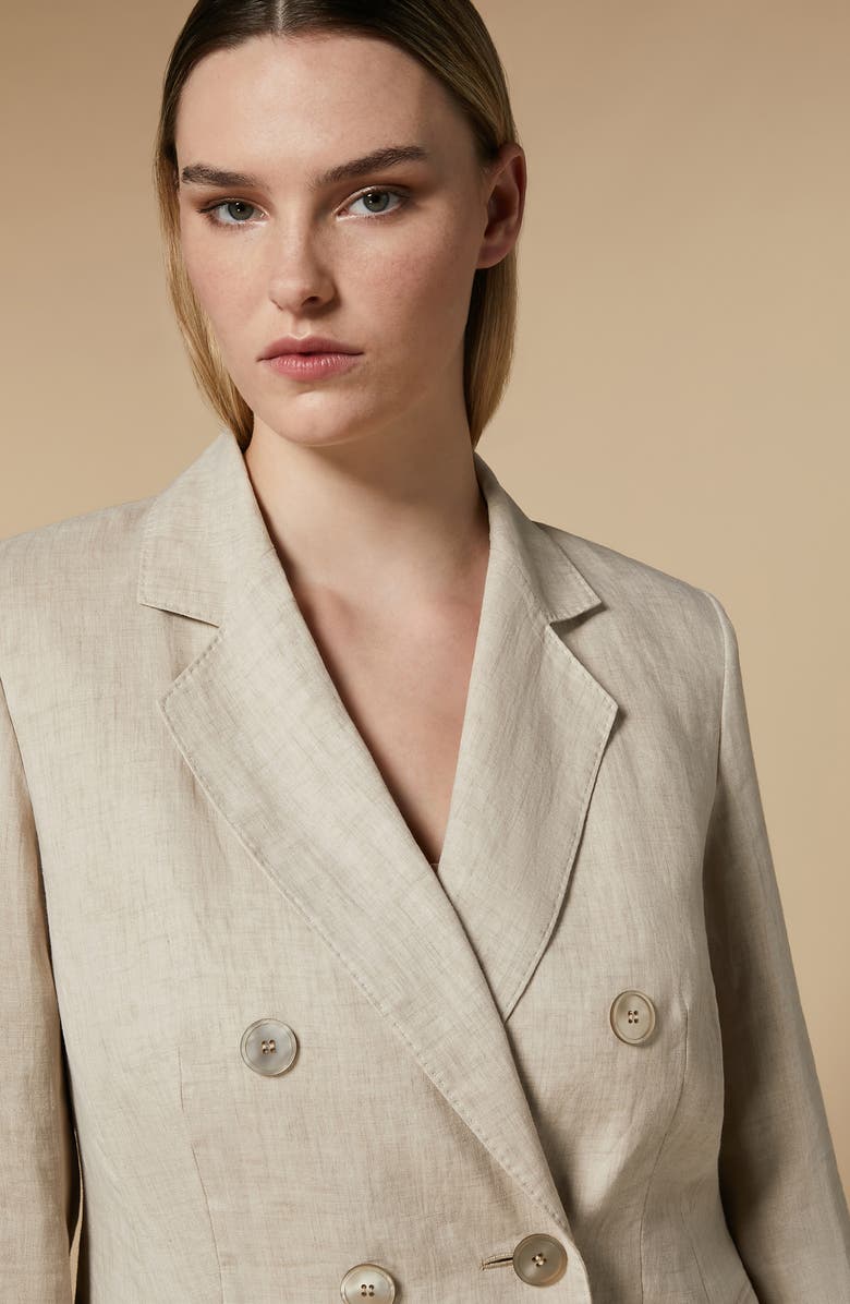 Marina Rinaldi Louvre Double Breasted Linen Blazer, Alternate, color, 