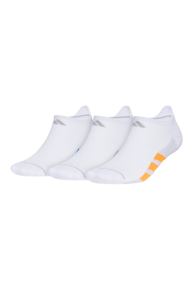 All Day Training 3-Pack No Show Socks, Main, color, WHITE/ RAY BLUE/ ORANGE