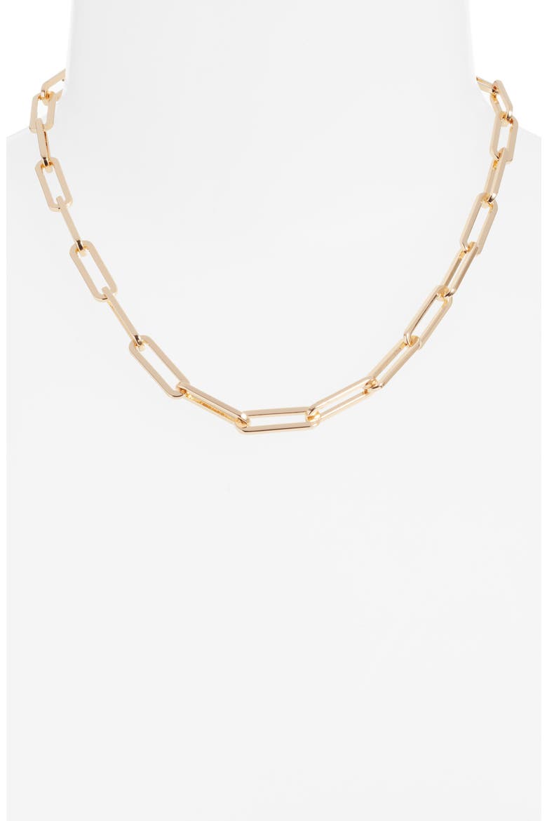 Andi Paperclip Link Necklace, Alternate, color, GOLD